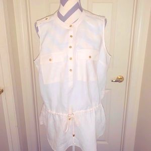Michael Kors Off White 100% Linen Top. Size 14